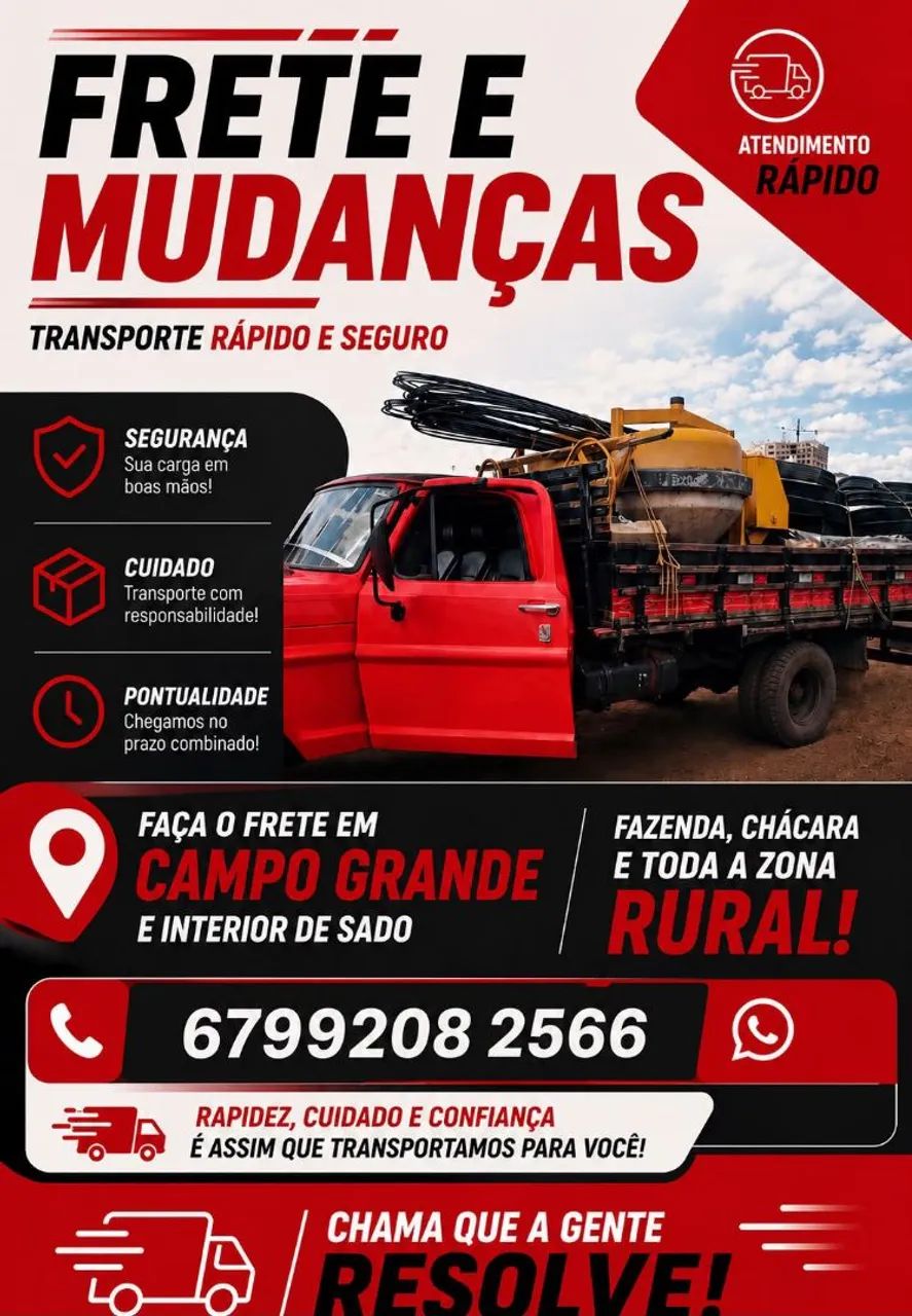 Frete e viagem em campo grande e interior do estado 