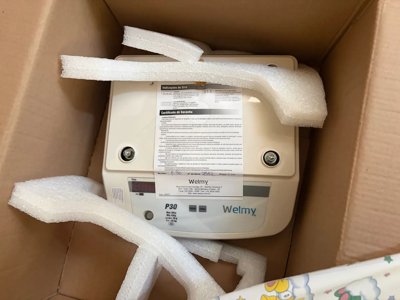 NOVA - Nunca usada - Balança Digital Pediátrica 30kg - Welmy Capa Almofada Branco - Foto 3