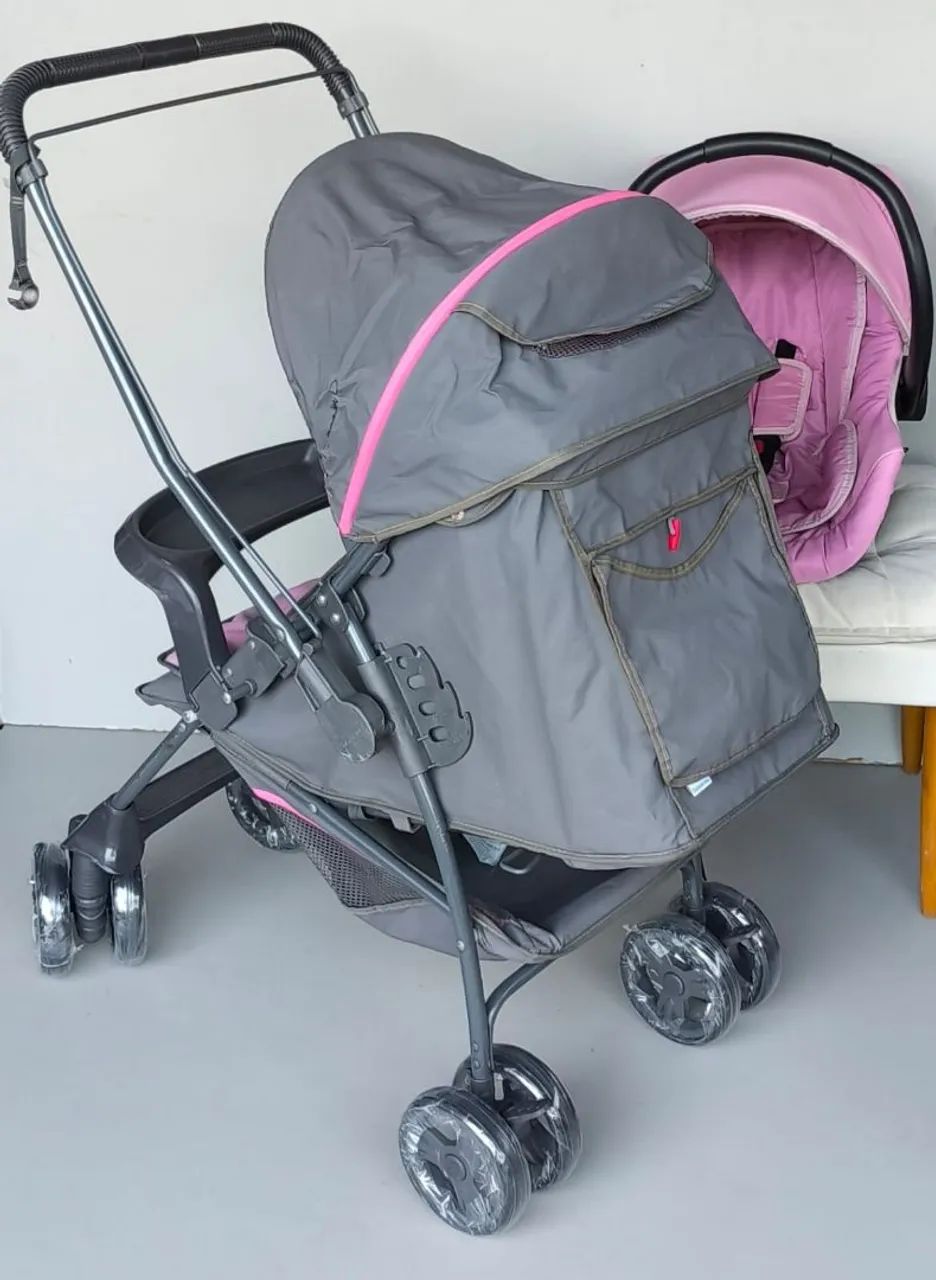 Conjunto Carrinho de bebê Galzerano com bebê conforto - Foto 3