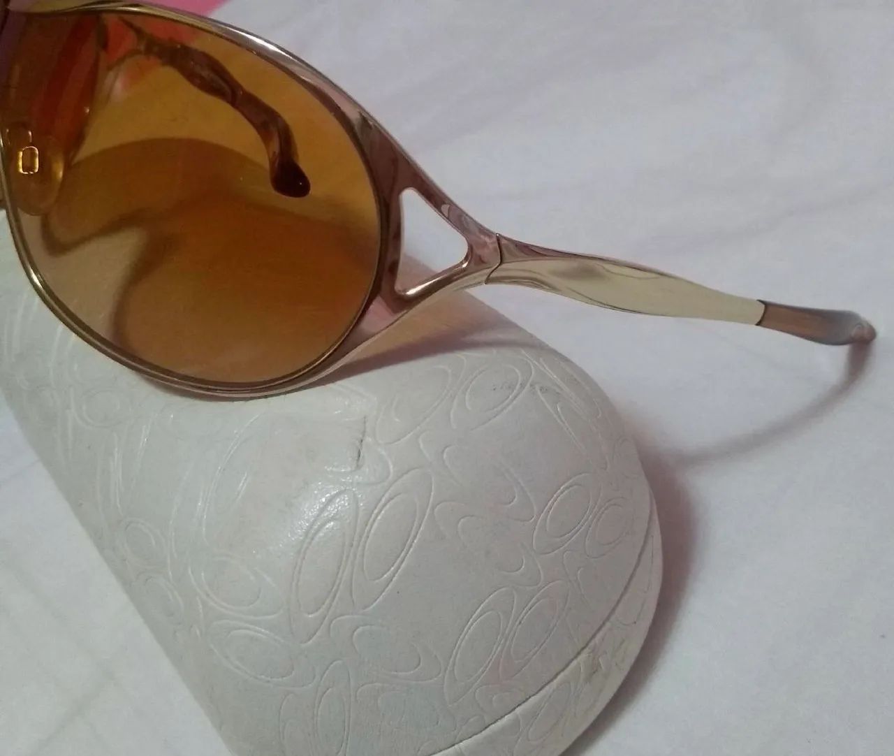 Óculos de sol oakley deception dourado  - Foto 2