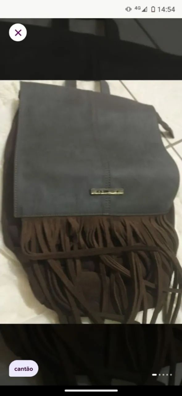 Mochila Cantão camurça e couro 