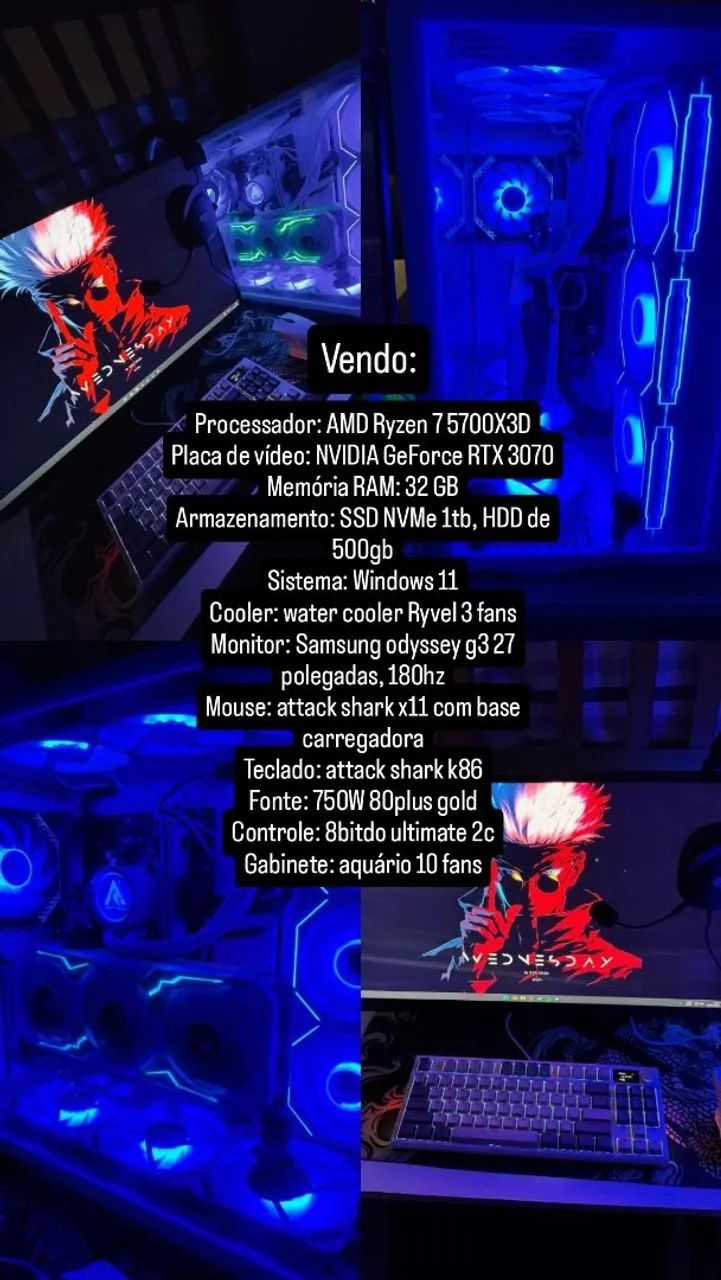 PC GAMER RTX3070 RYZEN 7 5700X3D 
