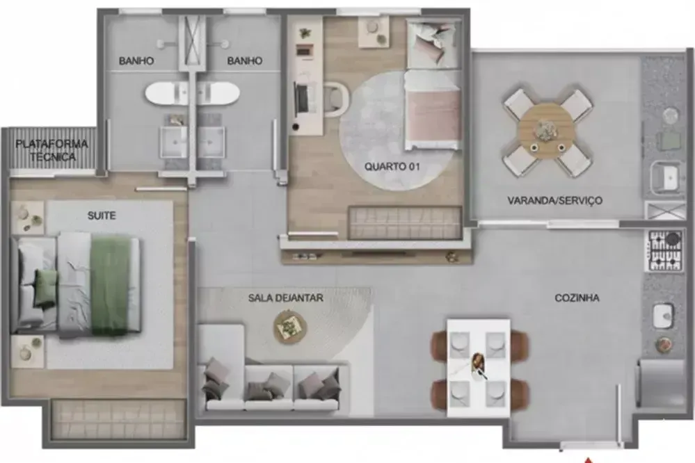 PLANTA 54m²