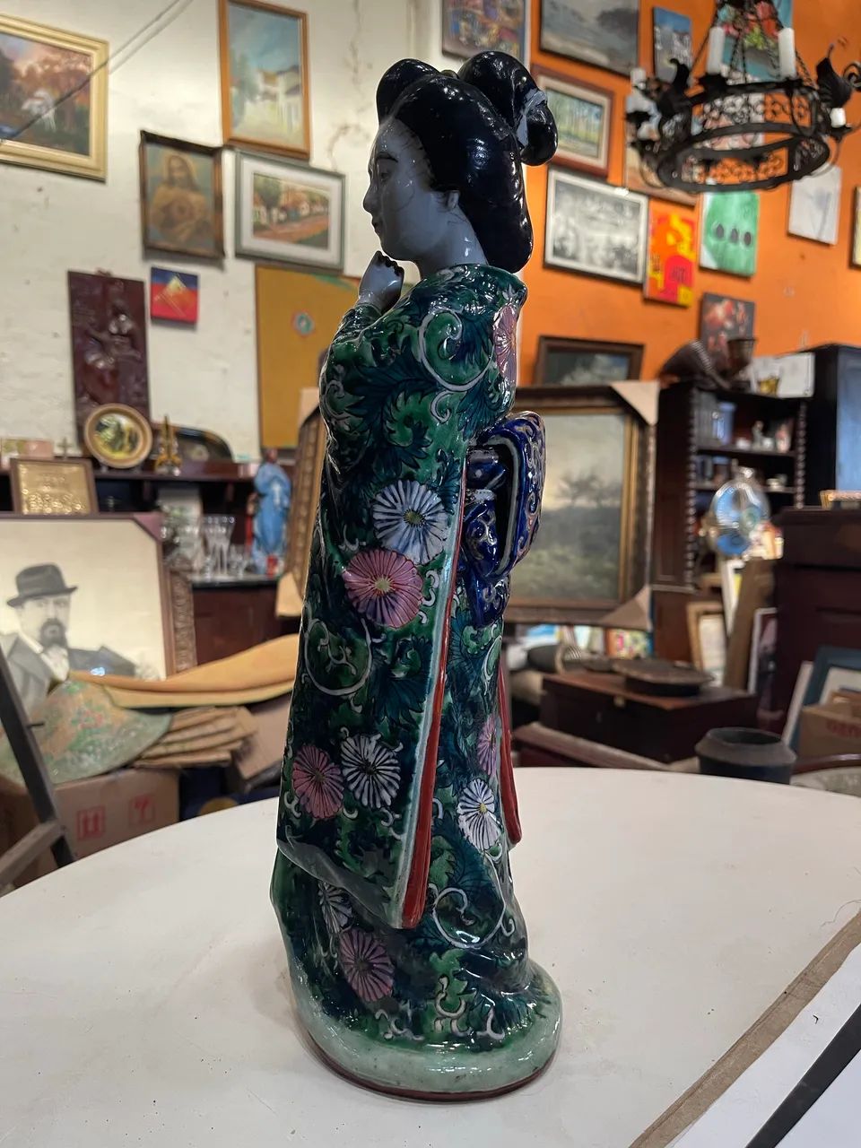Boneca japonesa de cerâmica Kutani - Foto 5