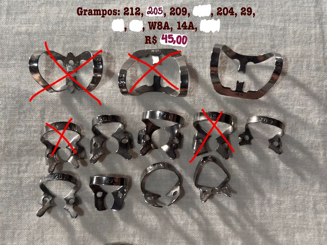 Grampos de isolamento em inox 