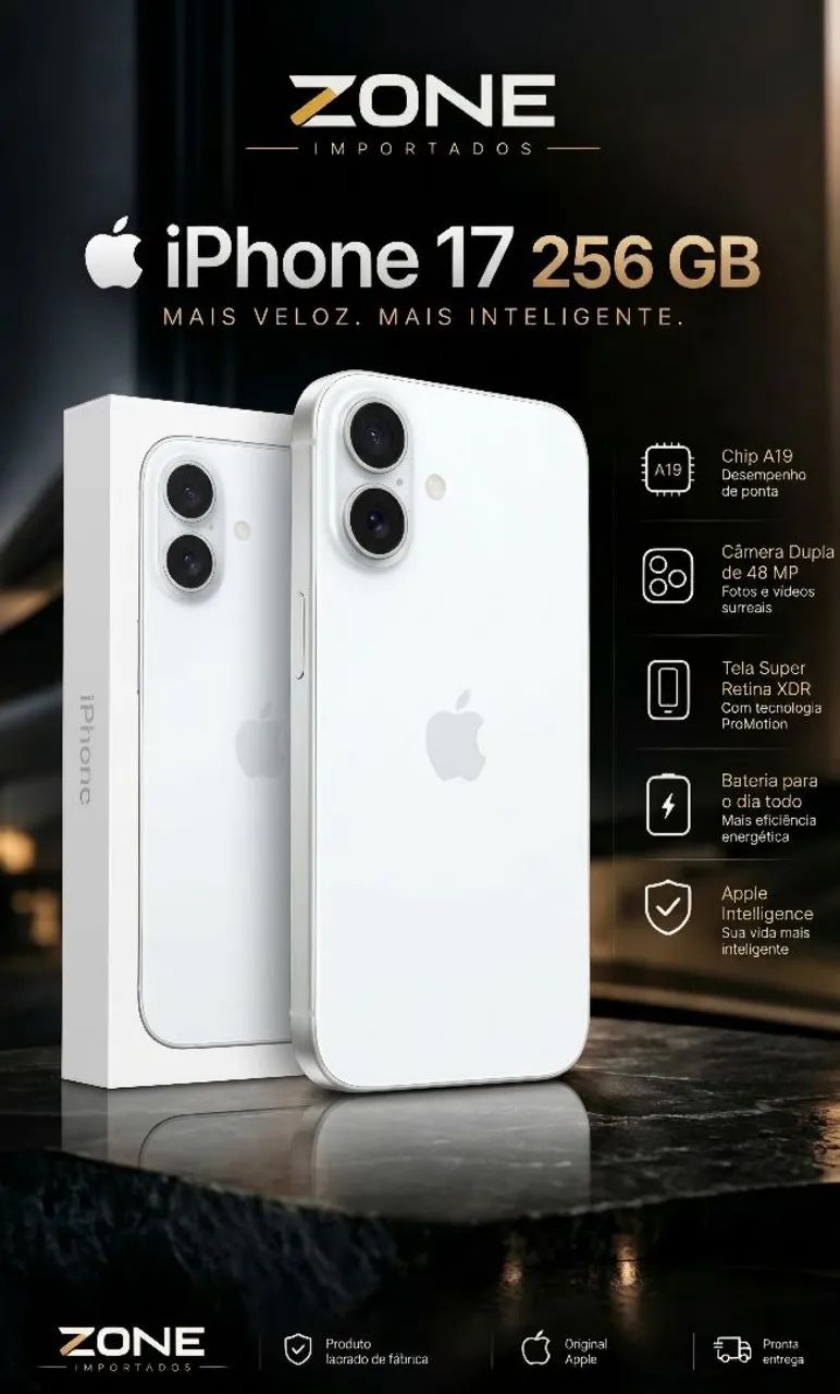 Iphone 17 - 256gb - Branco - Lacrado - Foto 3