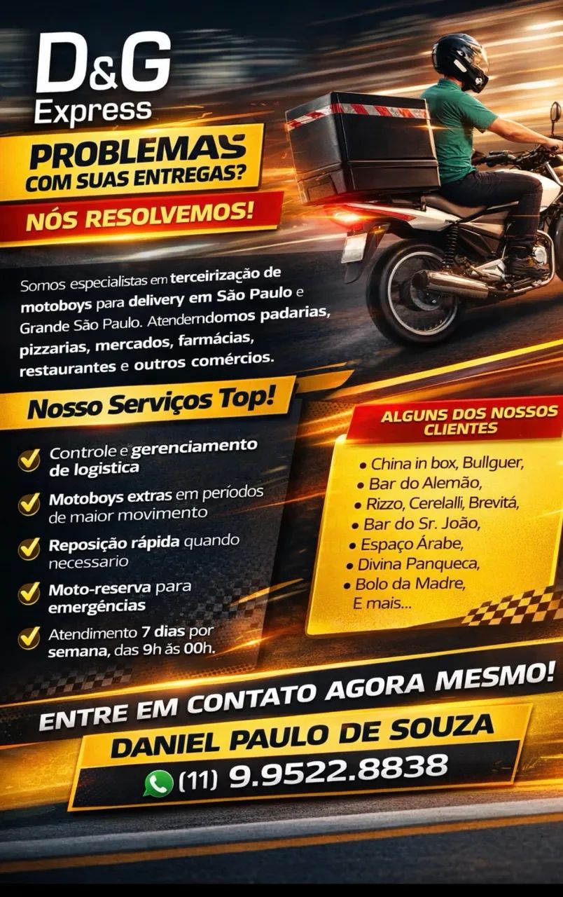 D&G Express Empresa de motoboy para Deliverys