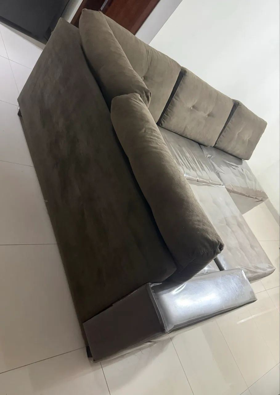 SOFA DE  CANTO  COM PUFF - 6 LUGARES - Foto 4