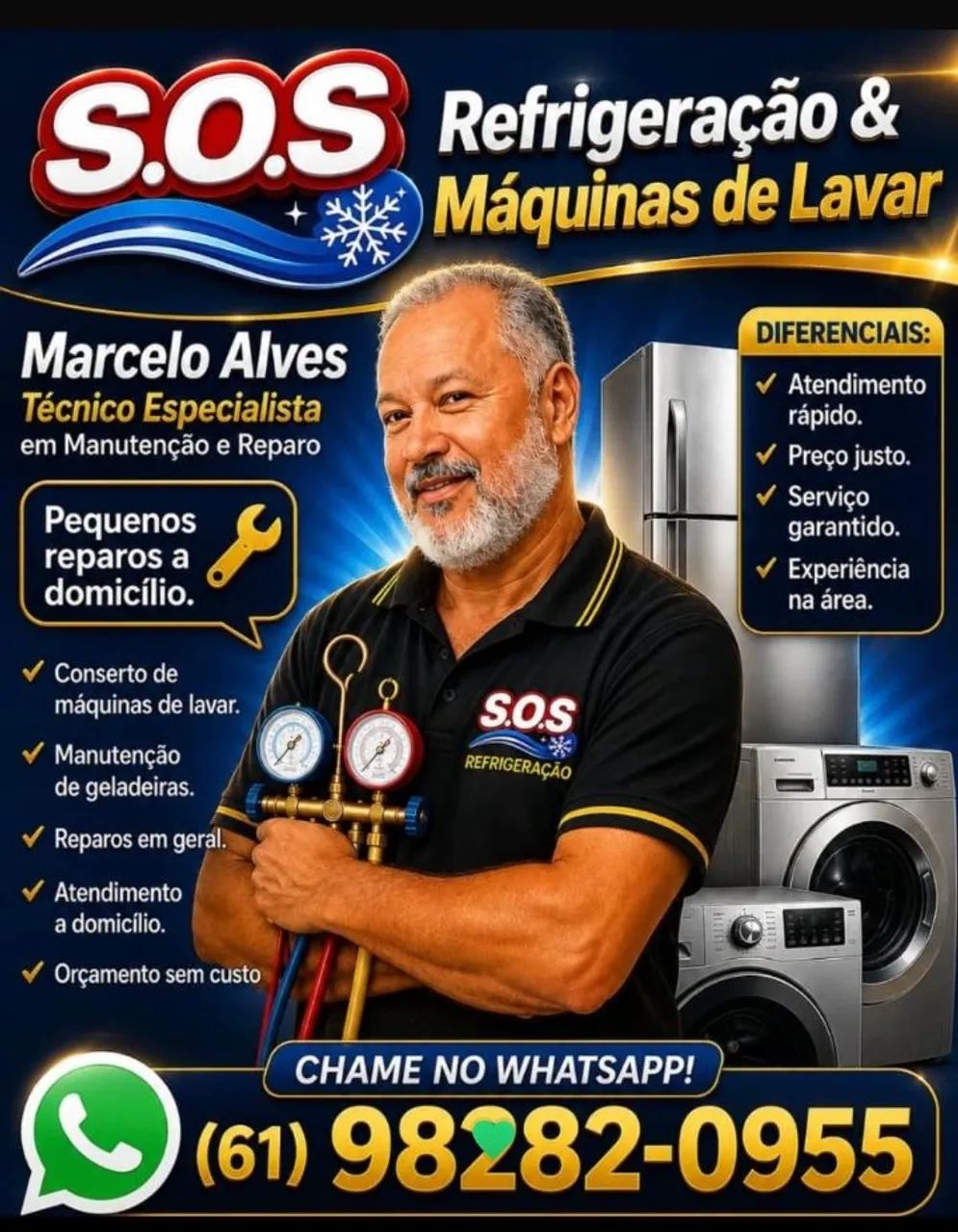 Manutenção de lava e seca e geladeiras