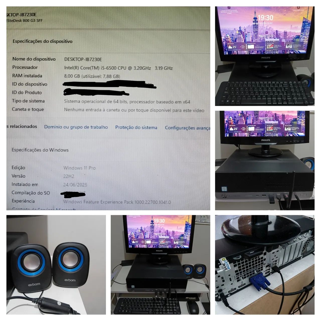 Computador Intel Core i5-6500 CPU 3.20GHz 8GB 