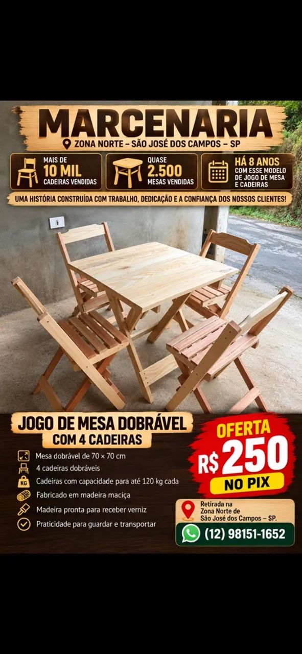 Mesas e cadeiras dobráveis  - Foto 2