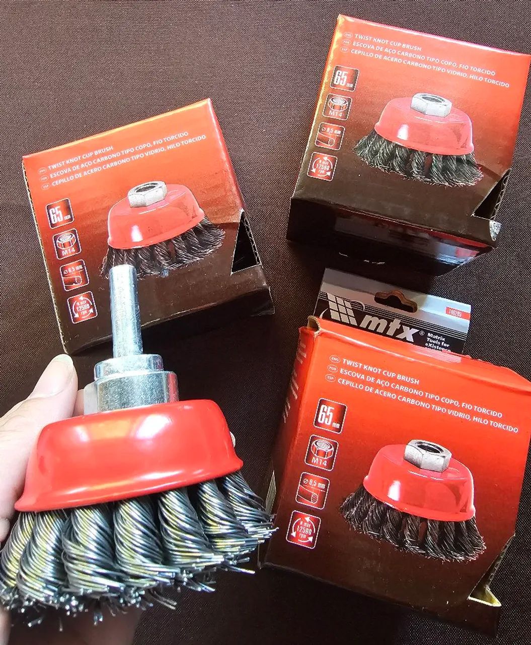 Kit 3 Escovas de Aço - Ideal p/ Ferrugem, Tinta e Limpeza Pesada