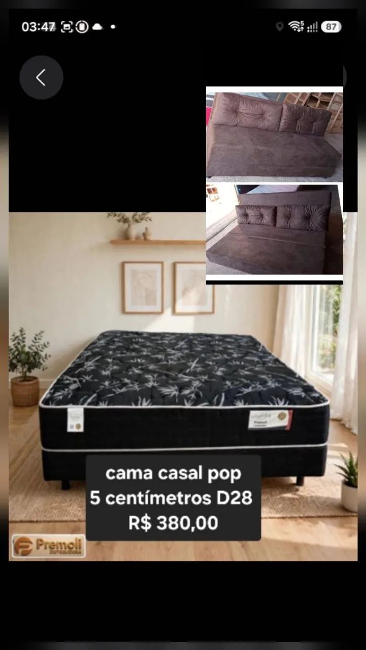 cama de casal 3 centímetros pop simples 1.28  D20  - Foto 2
