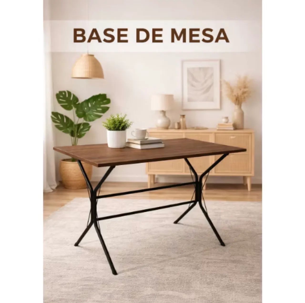 Base De Mesa Decorlidi Aço Reforçada Pé De Ferro Para Mesa Retangular 79x78cm - Foto 2