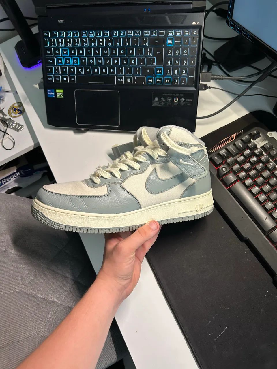 Nike Air Force 1 Mid Original Cinza  - Foto 2