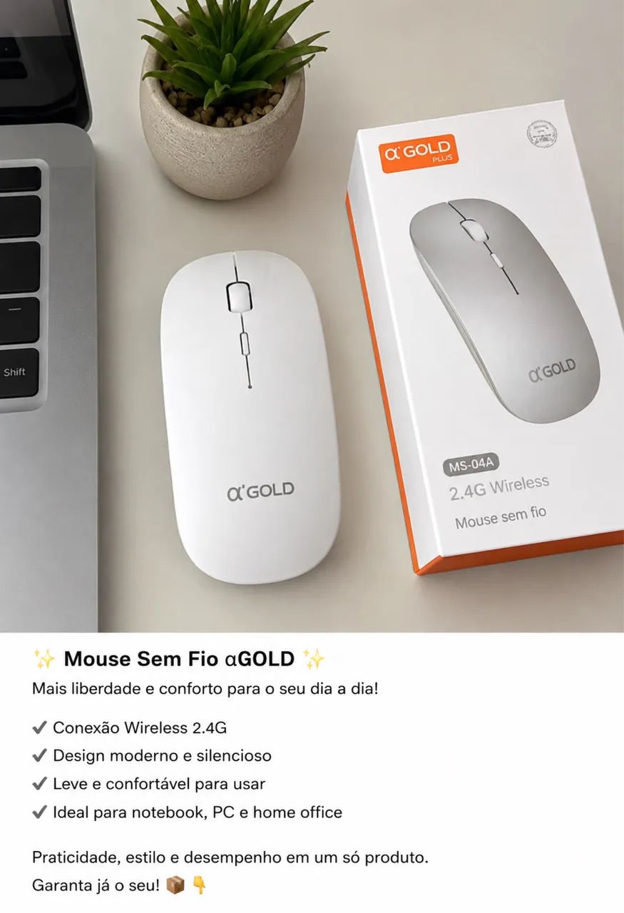 Mouse GOLD MS-04A Recarregáveis 