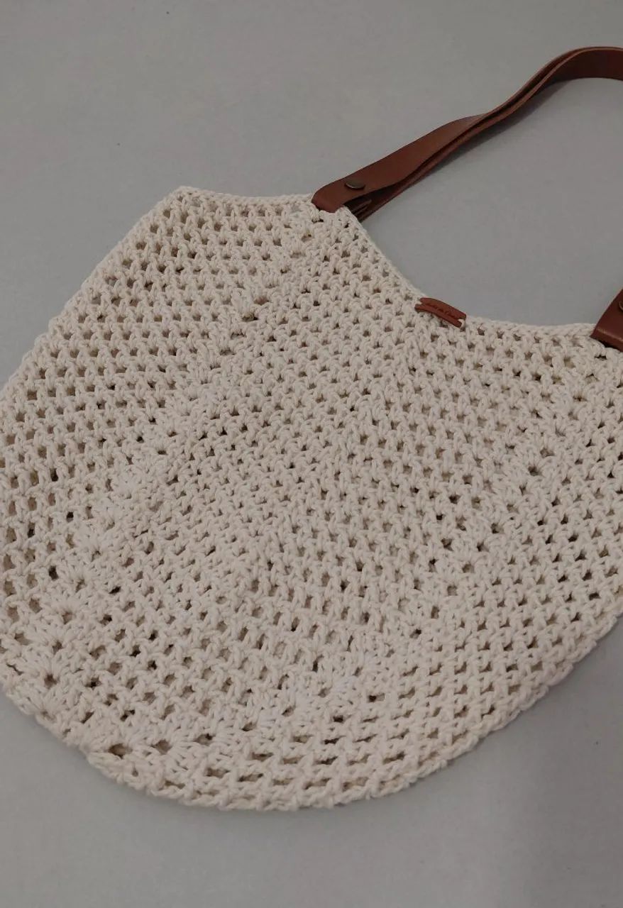 Bolsa de crochê modelo canoa - Foto 2
