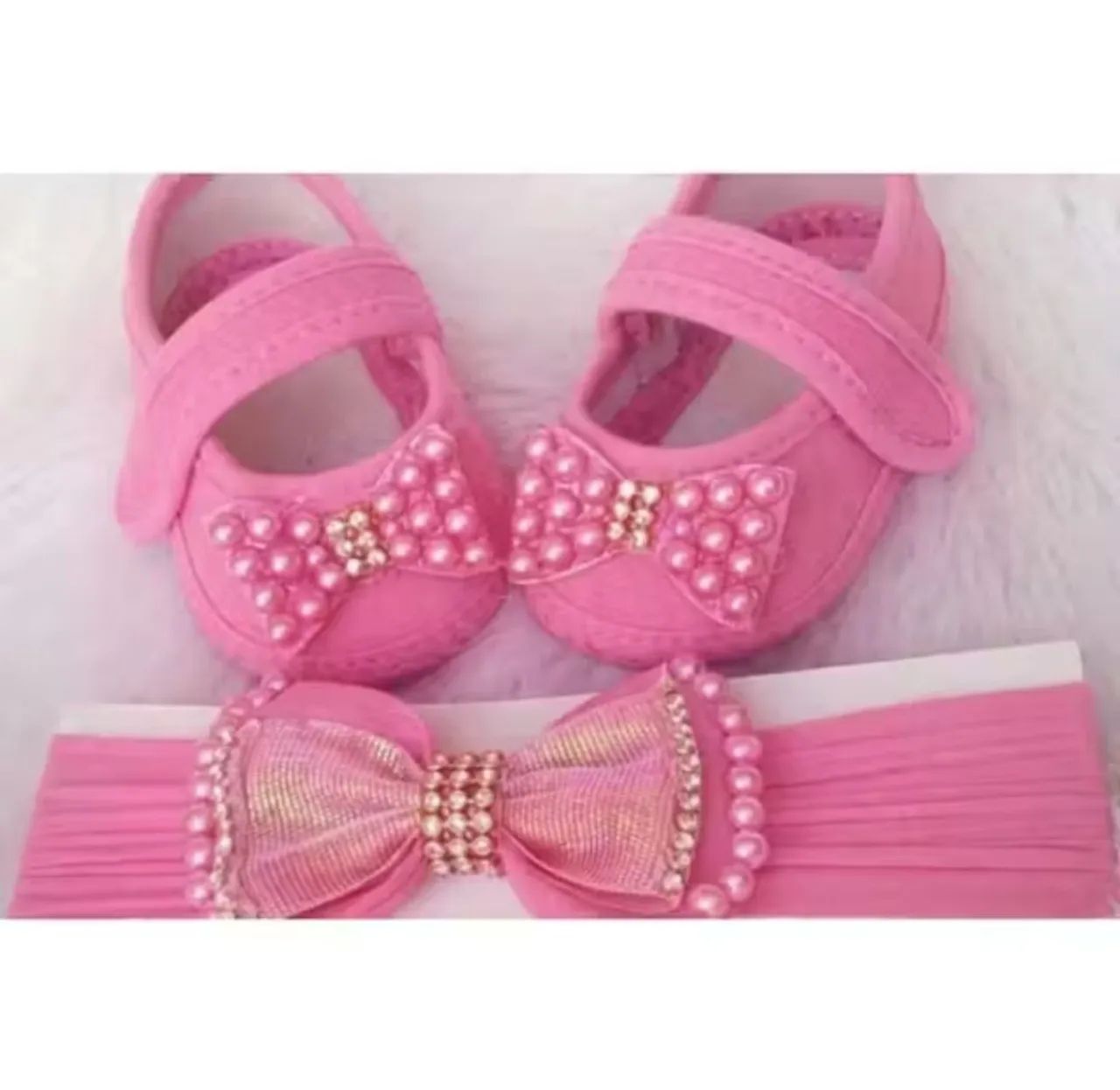 Sapatinhos de menina mais faixa R$ 25 Reais  WHATSAPP *  - Foto 2