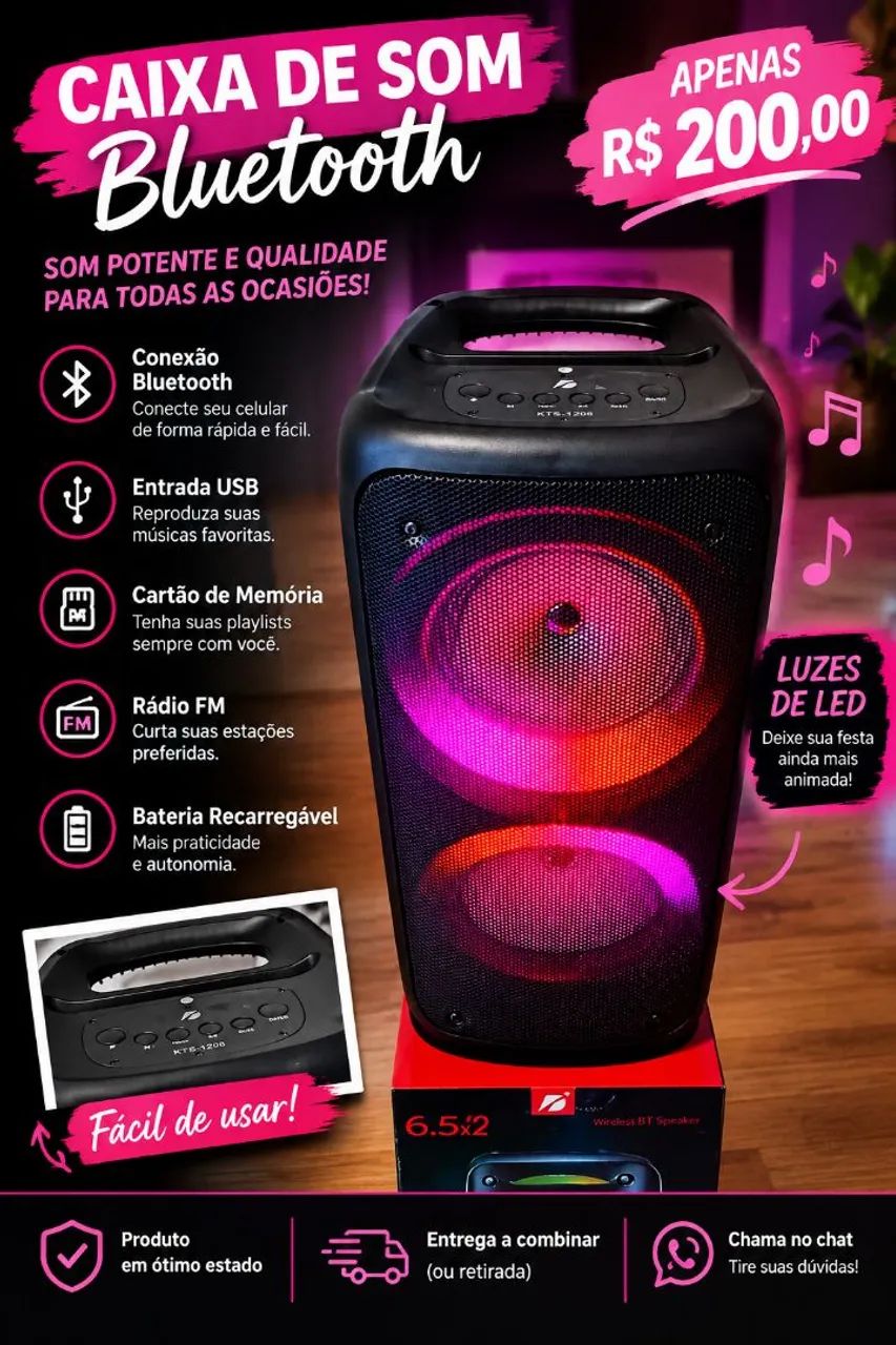 Caixa de som Bluetooth 