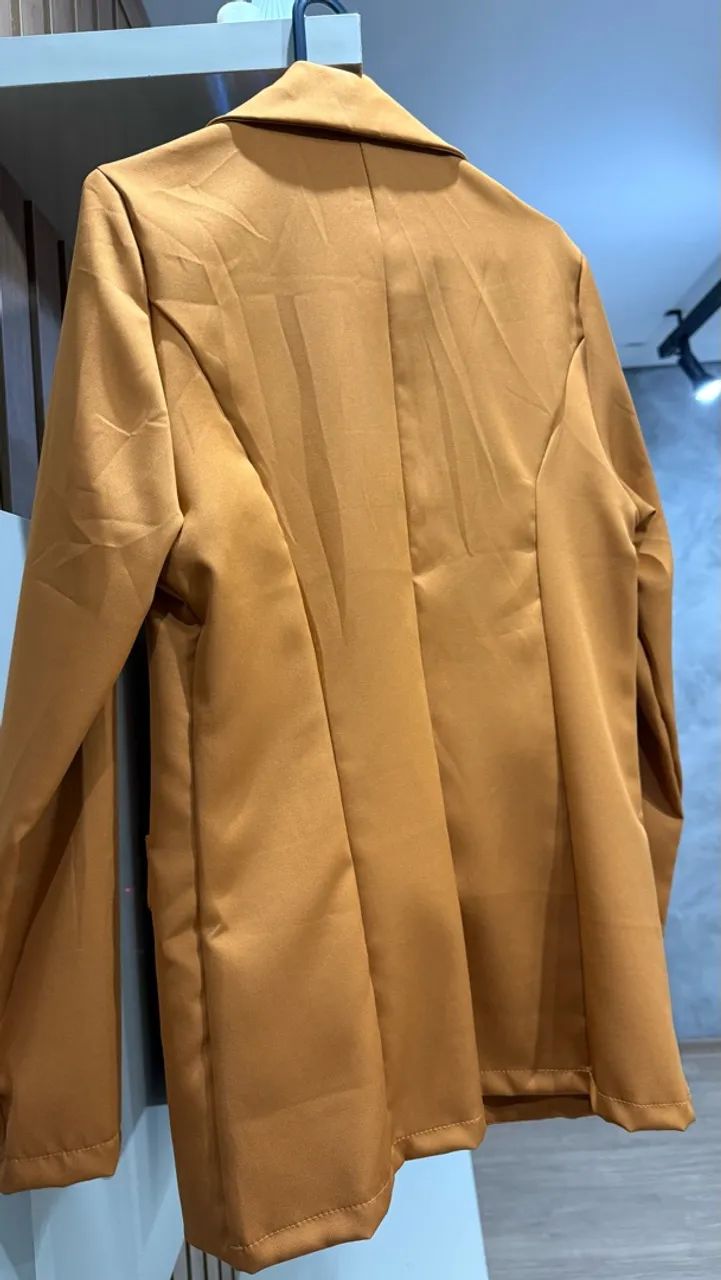 Blazer Alfaiataria Mostarda M - Desapego NOVO  - Foto 4
