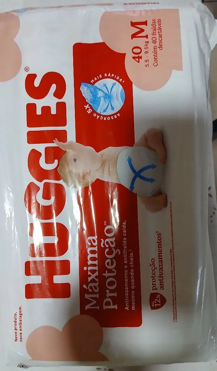 Fralda Huggies Máxima Proteção tamanho M
