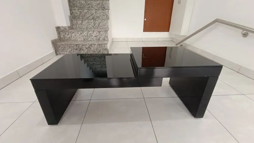 Mesas de sala em laca preta com vidro - Foto 3