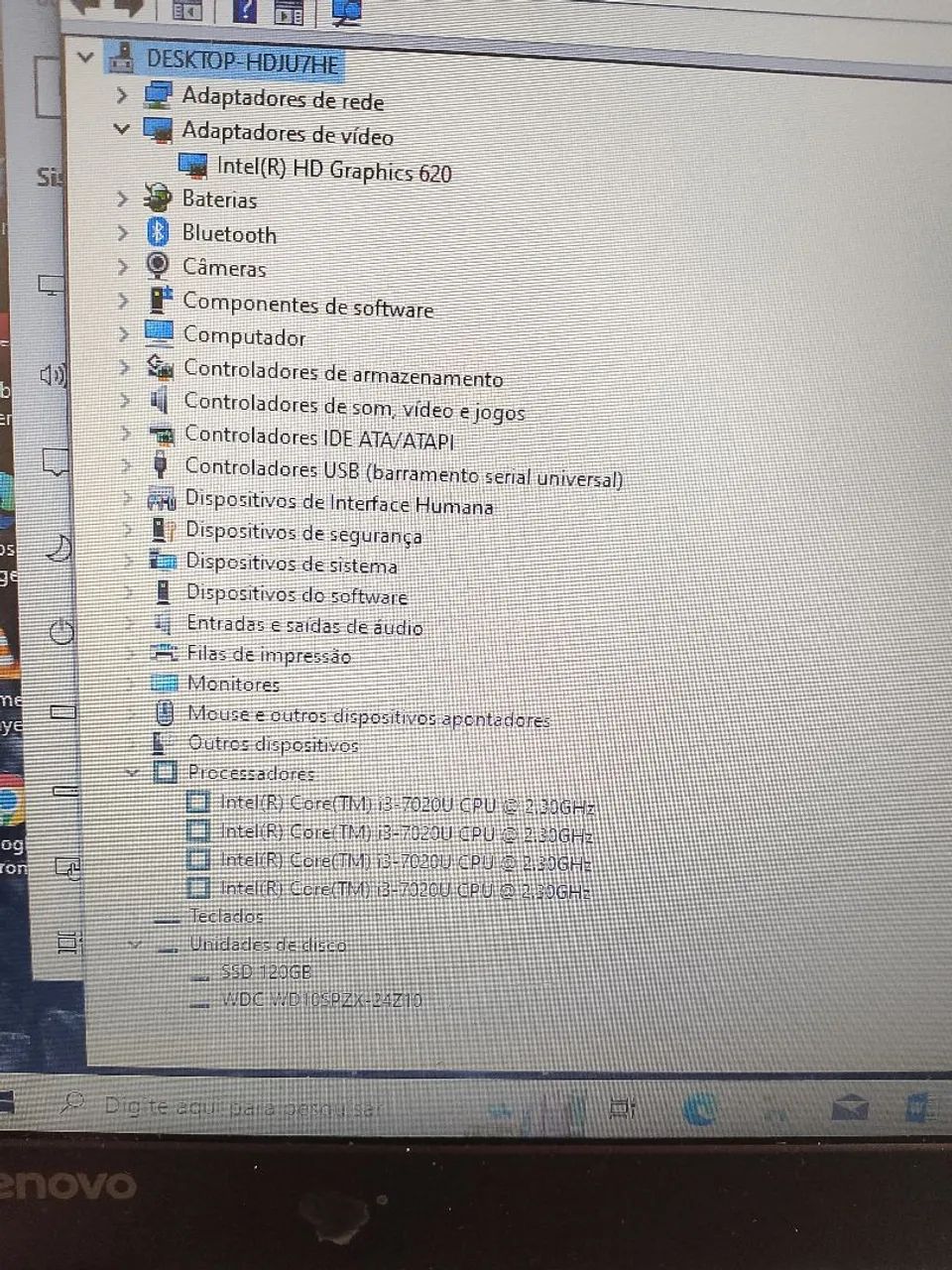 Notebook Lenovo 330 core i3quad 7°gr 8gb ddr4 ssd120+1T 15.6le bateria boa completo  - Foto 4