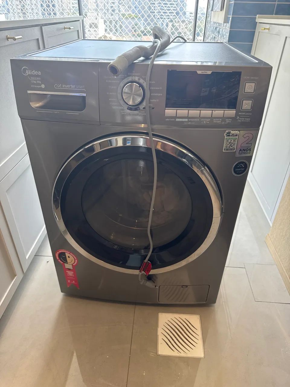 Midea lava e seca 12kg / 8kg LSD12X2 com erro E50
