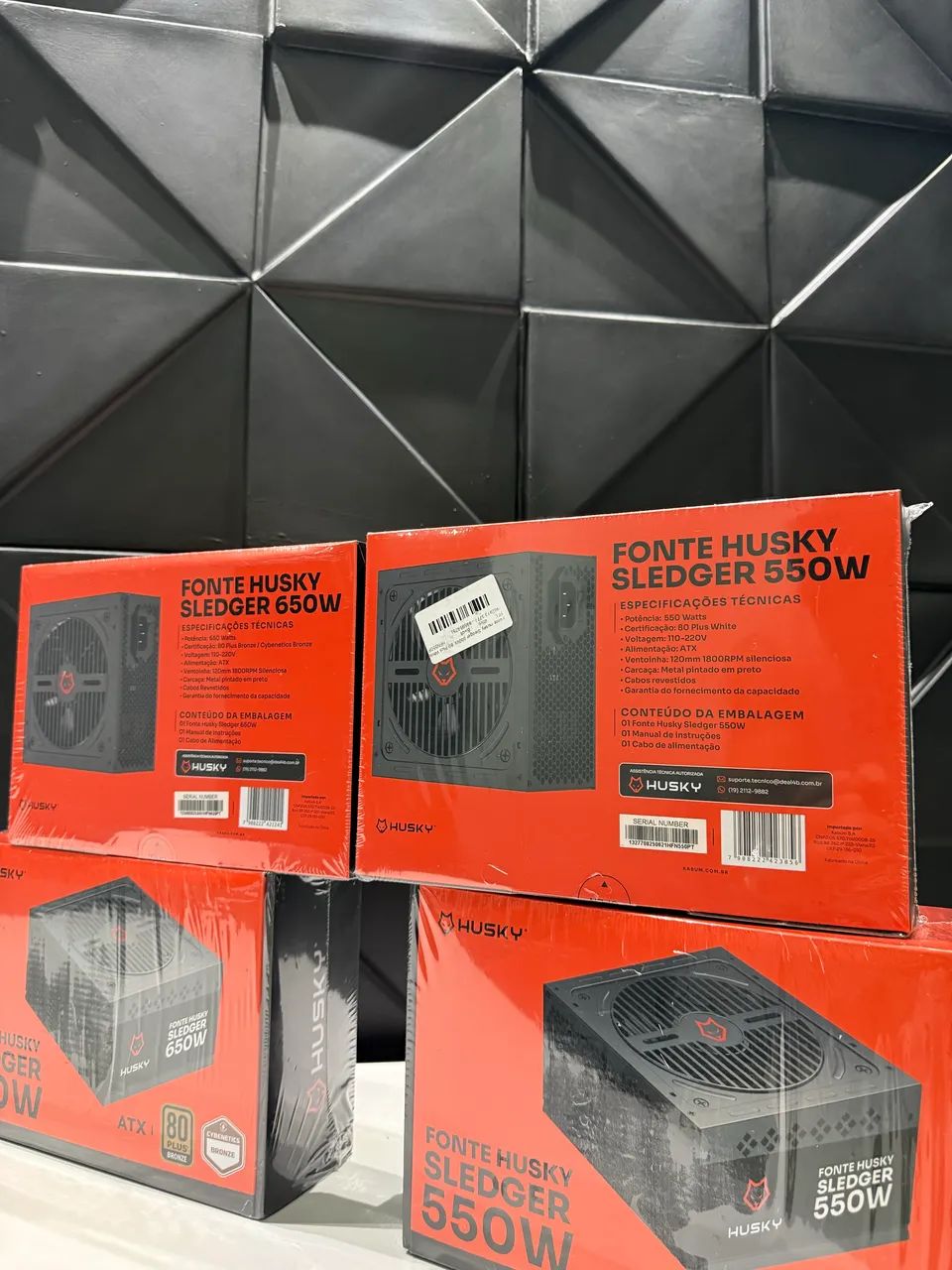 Fonte 650w e 550w husky 80plus bronze PFC ativo