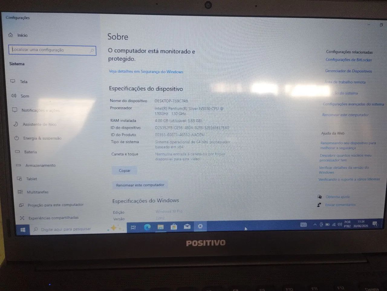 Notebook Positivo Motion 4gb ram 500gb Ultra Slim  - Foto 2