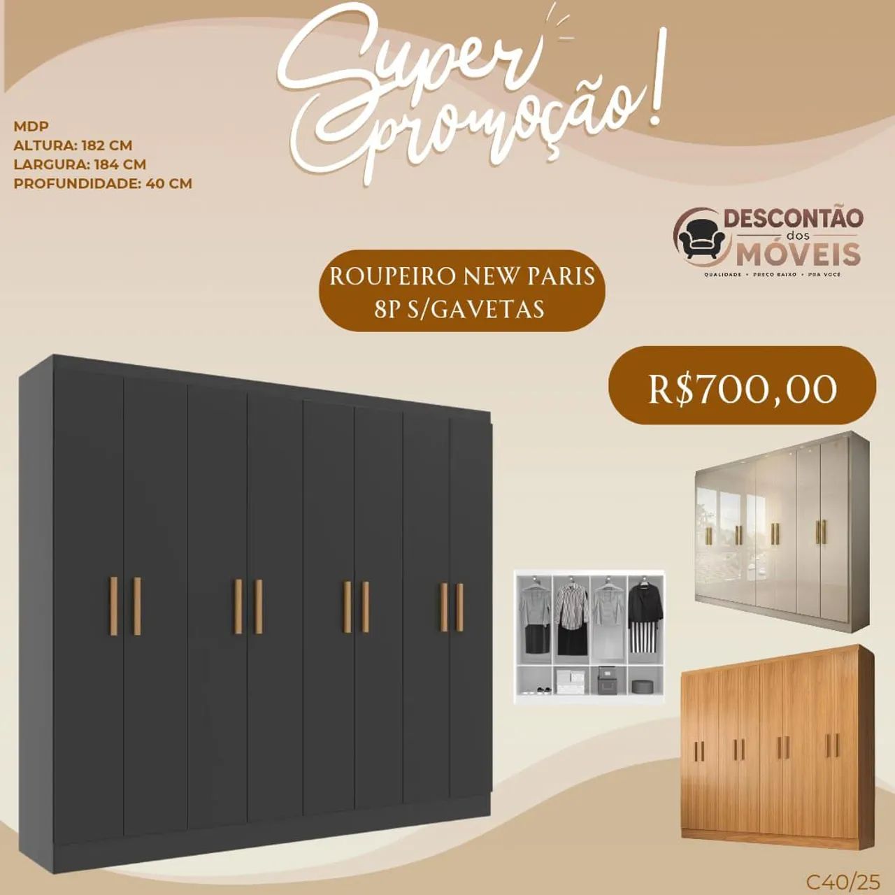 Guarda roupa 8 portas