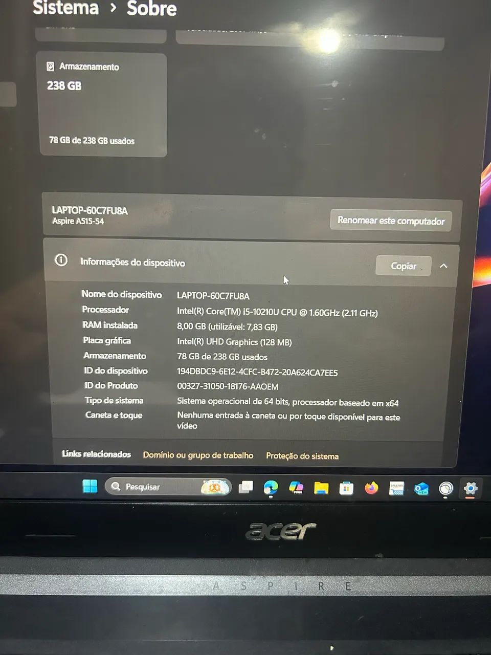 Notebook aspire c/SSD e 8GB RAM no plástico! - Foto 3