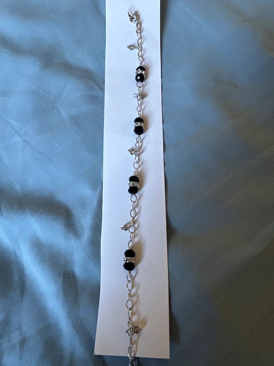 Pulseira com cristais pretos e Strass - Foto 3