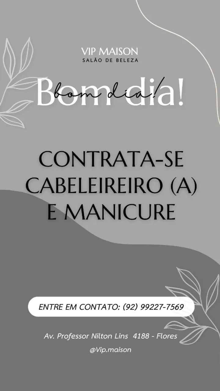Manicure e cabeleireiro (a) 