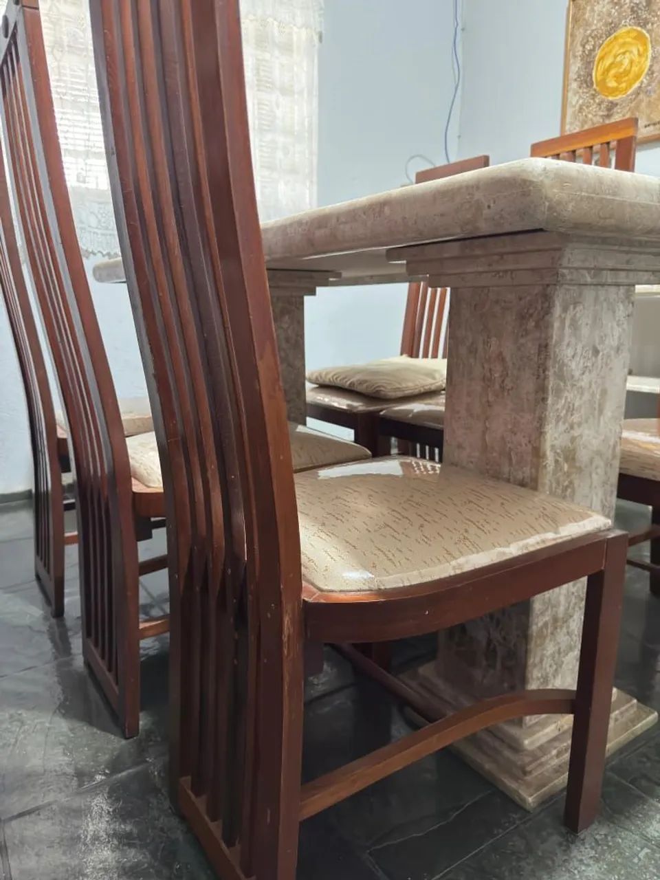Mesa de Jantar de mármore travertino - Foto 3