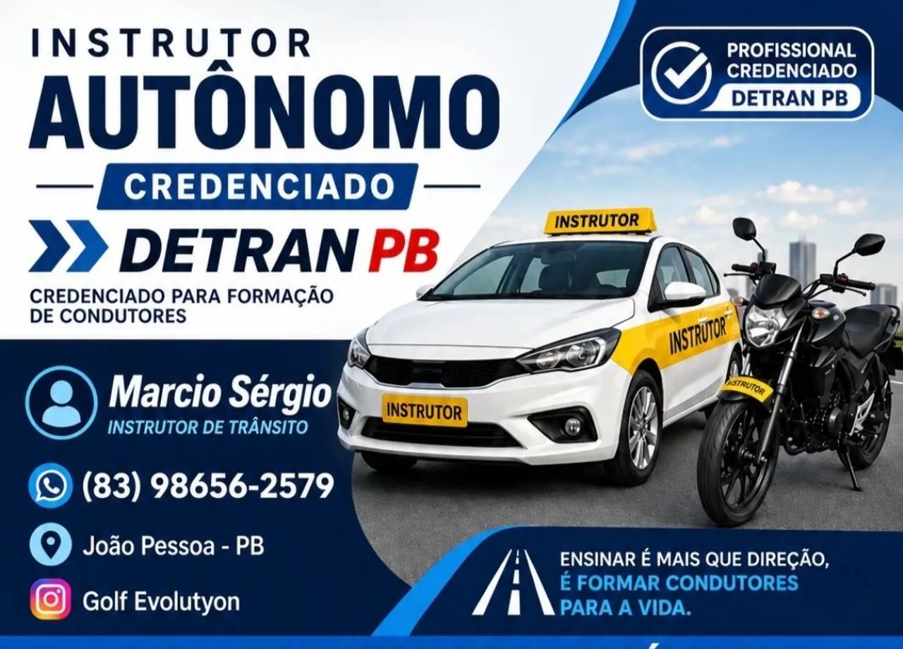 ISTRUTOR AUTÔNOMO CREDENCIADO DETRAN PB 