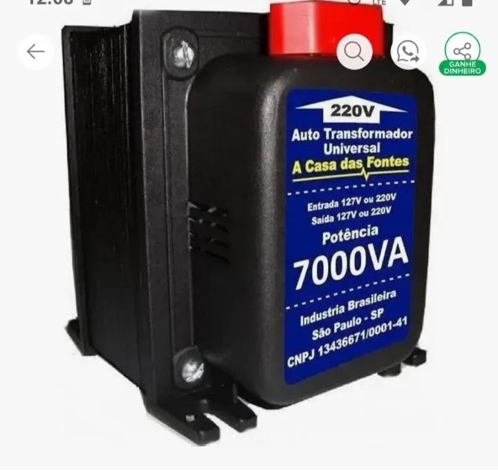 Auto transformador 7000 VA com tomadas 110 para 220 e 220 para 110 - Foto 4