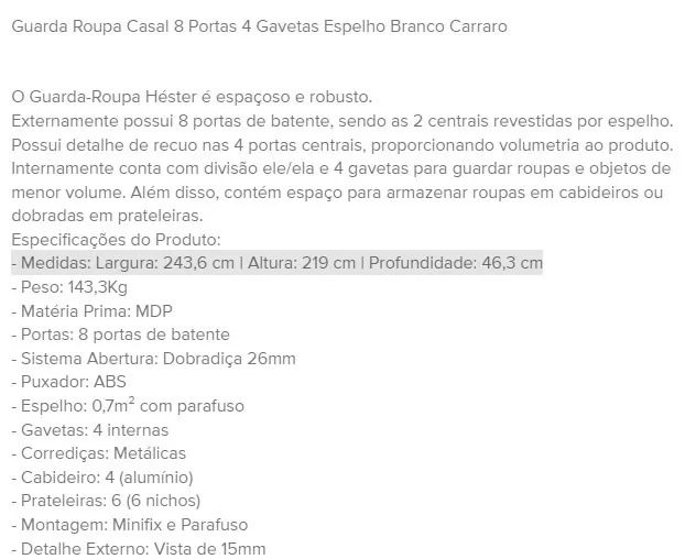 Guarda roupa casal 8 portas  - Foto 5