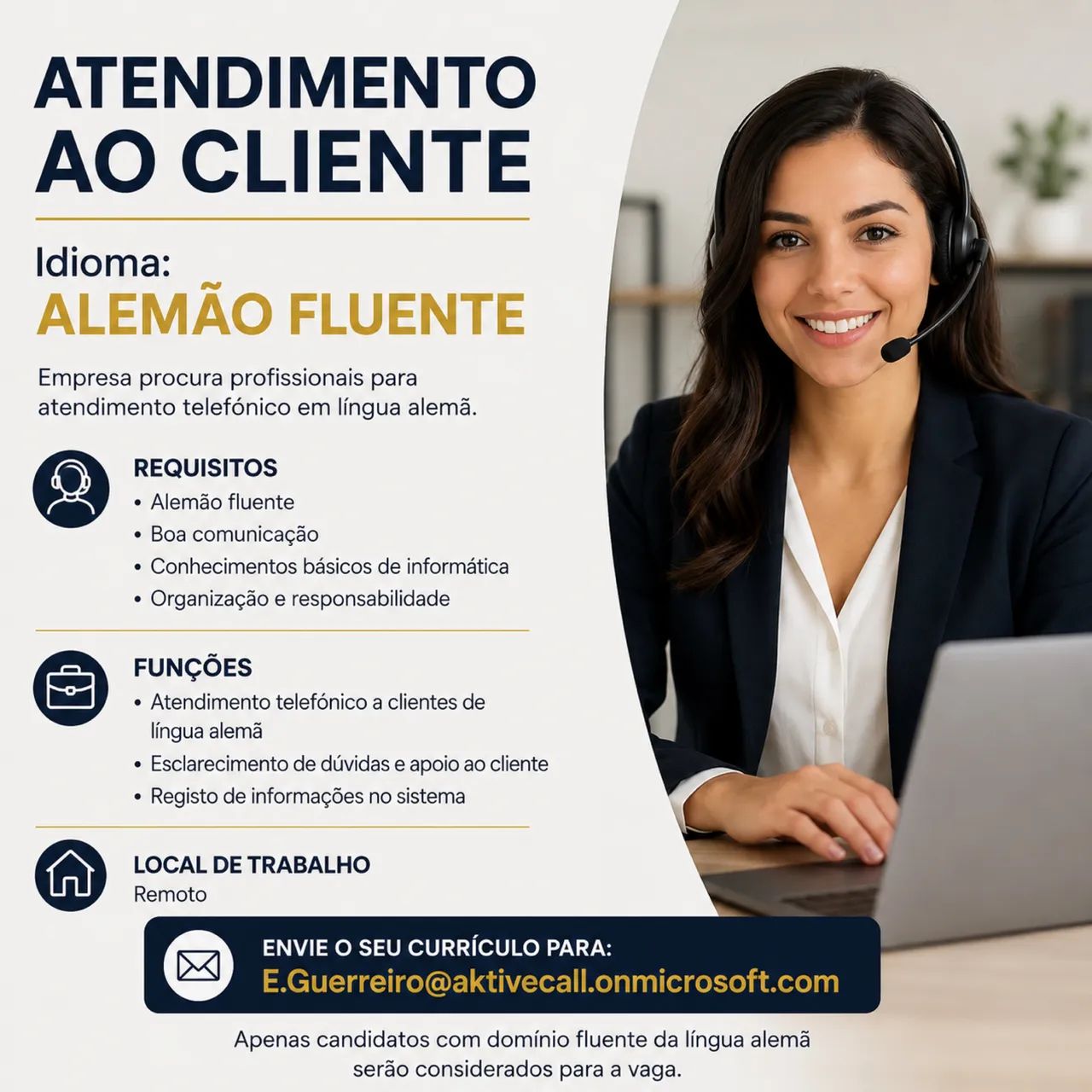 Atendimento ao Cliente em Alemão Fluente