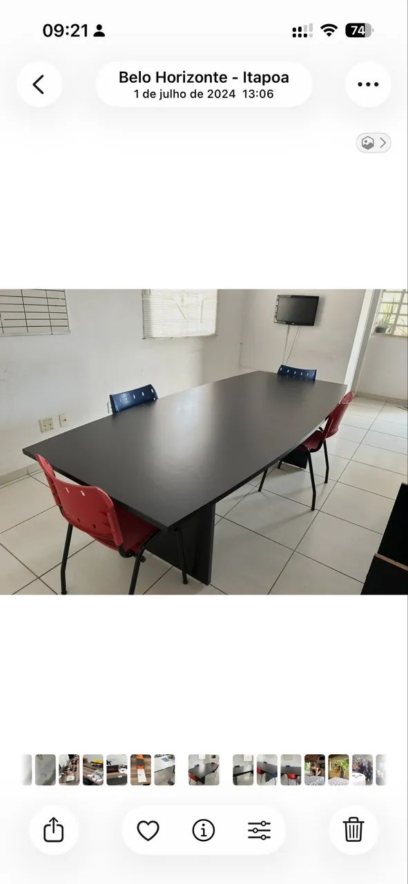 Mesa grande preta resistente para escritorio ou mesa de jantar - Foto 3