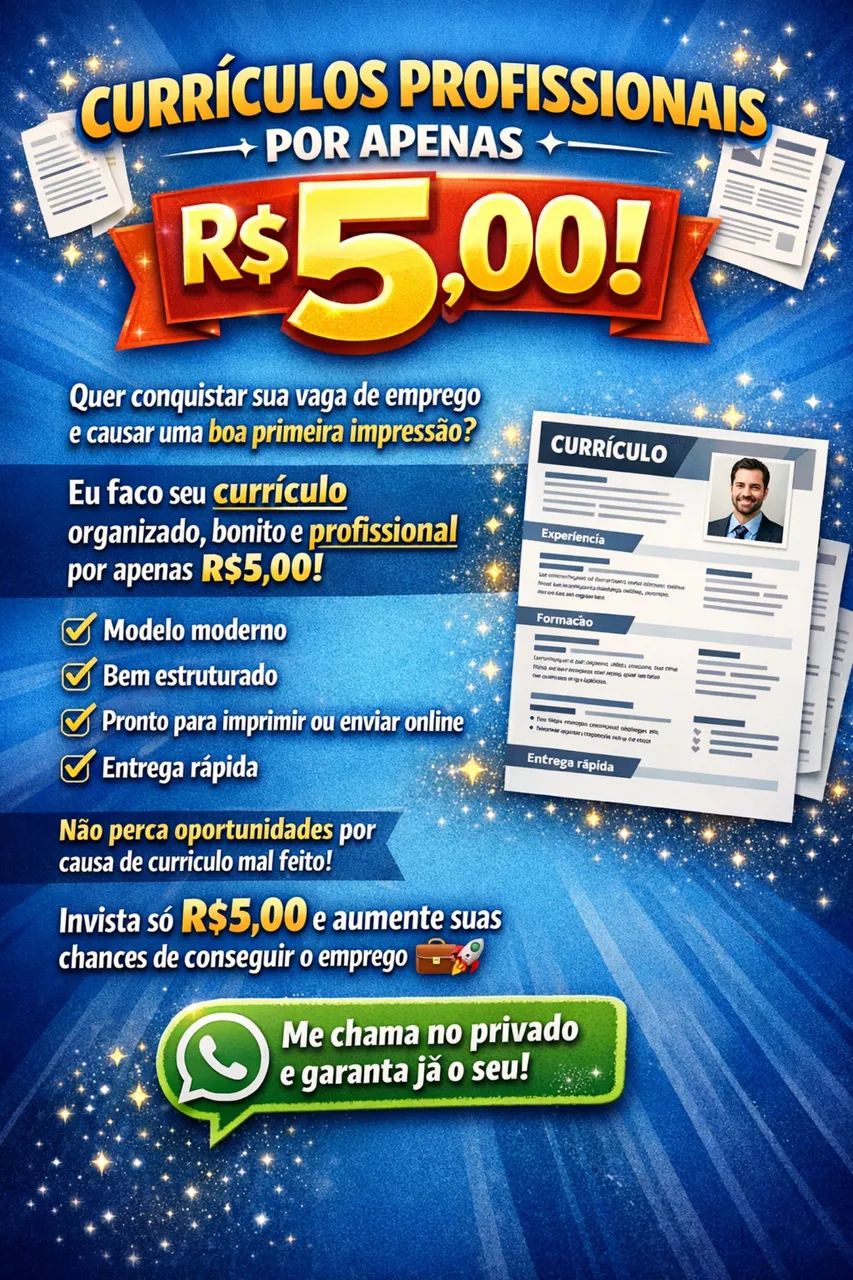 Currículo R$5,00