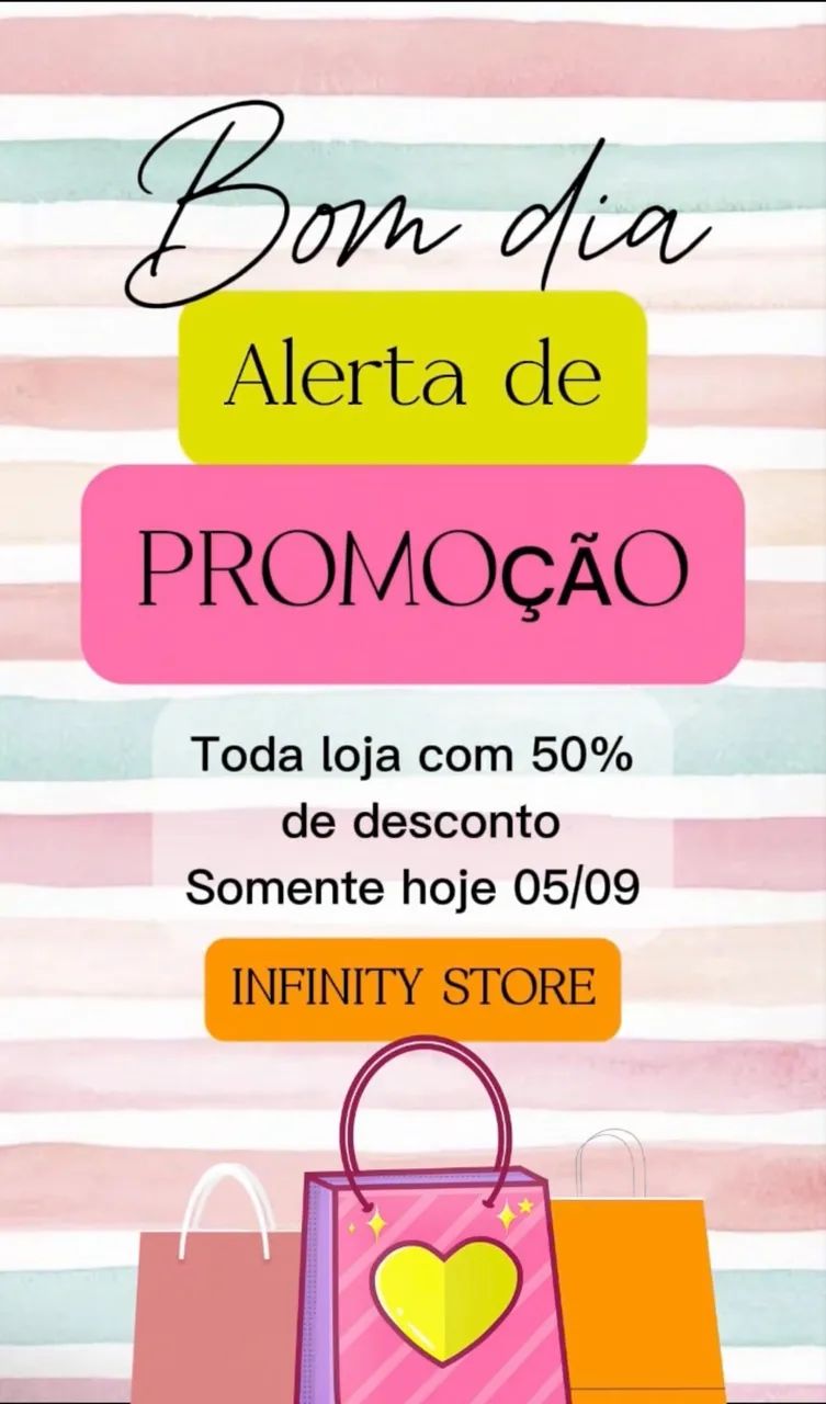 Promoção de 50% enquanto durar o estoque 