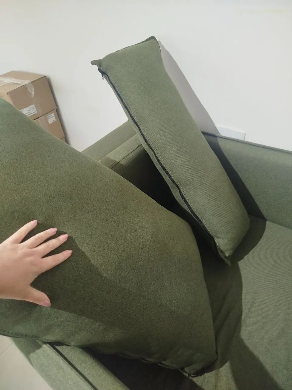 Sofá cama de linho com almofadas  - Foto 3