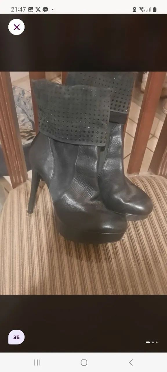 Bota de couro arezzo