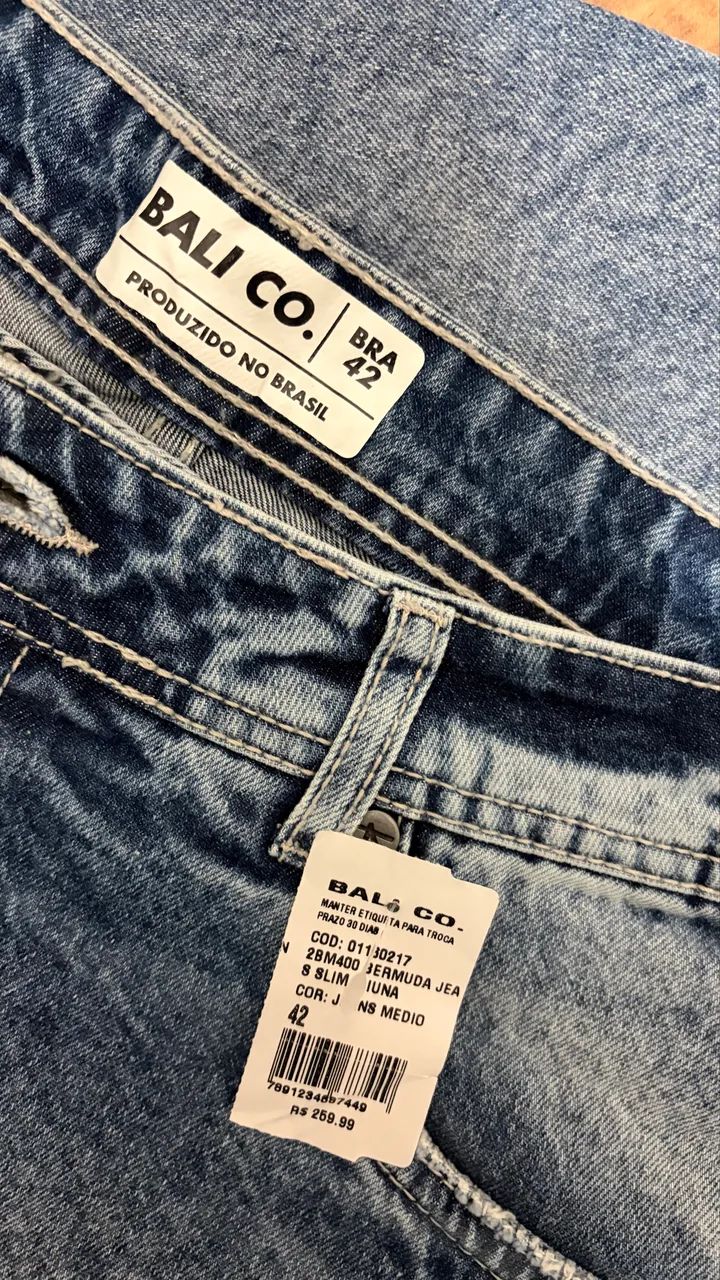 bermuda jeans bali co slim 42