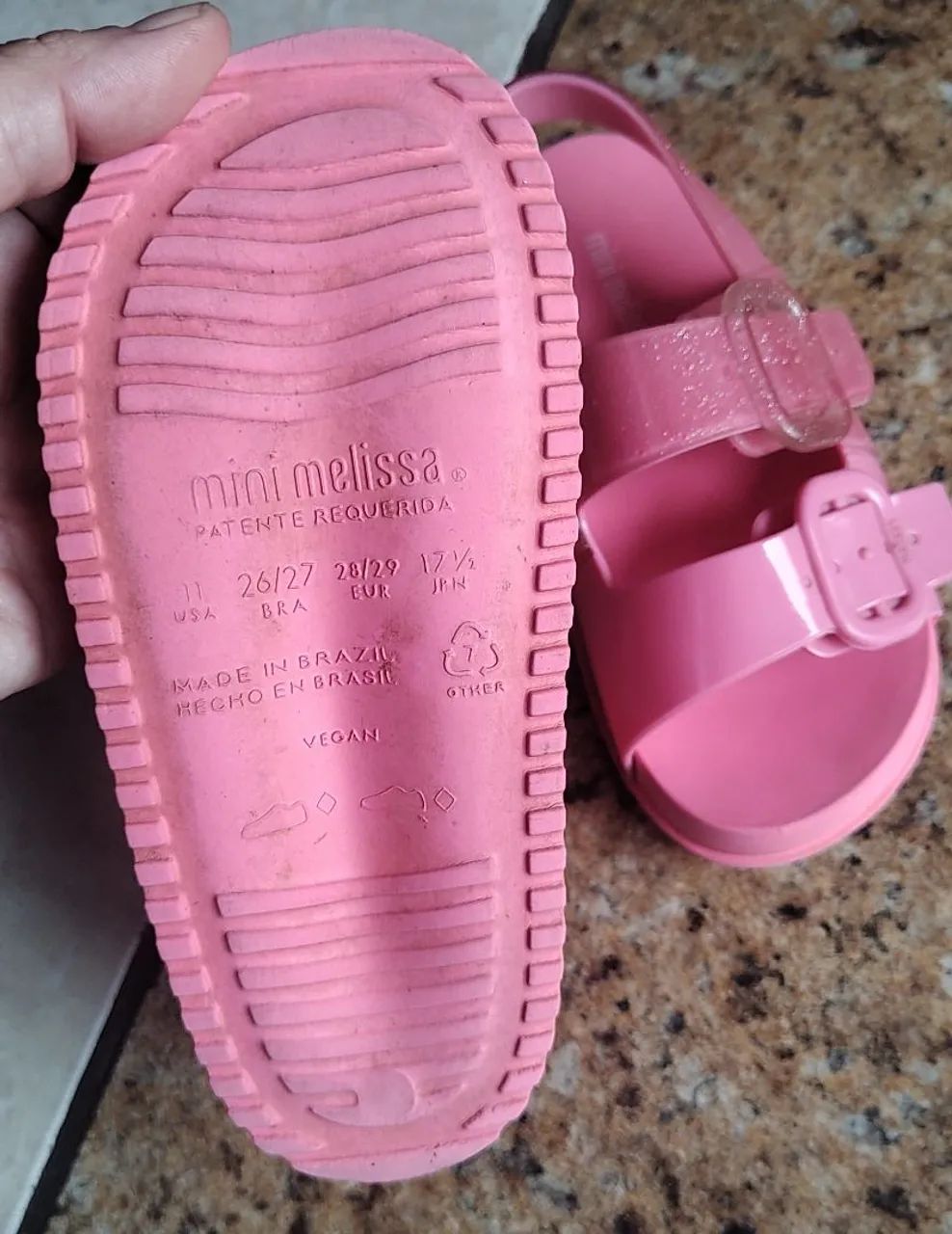 Mini Melissa Cozy Sandal Baby na cor rosa com glitter.  - Foto 2