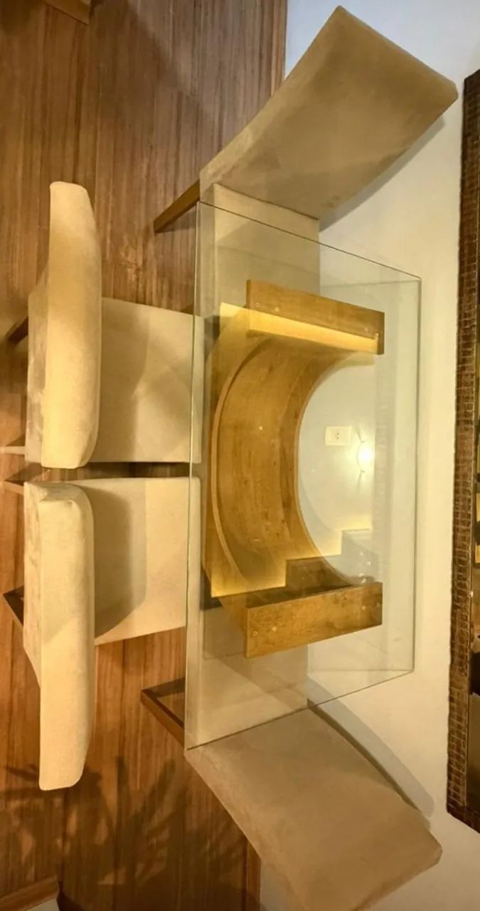 Mesa de Jantar com Tampo de Vidro + 4 Cadeiras - Base em U - Foto 3