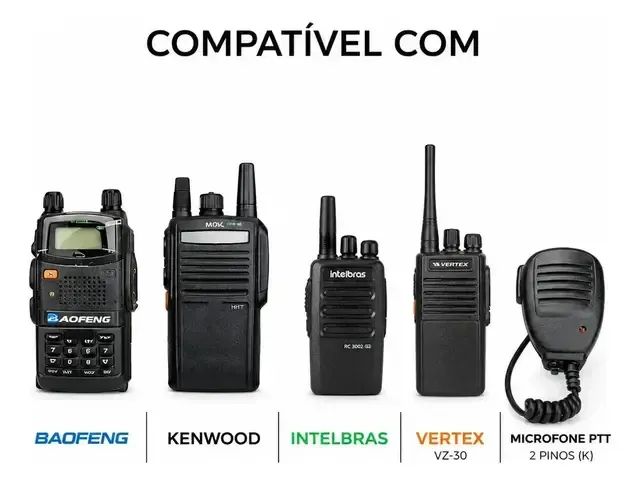 Microfone Ptt Para Rádio Comunicador Baofeng - Foto 2