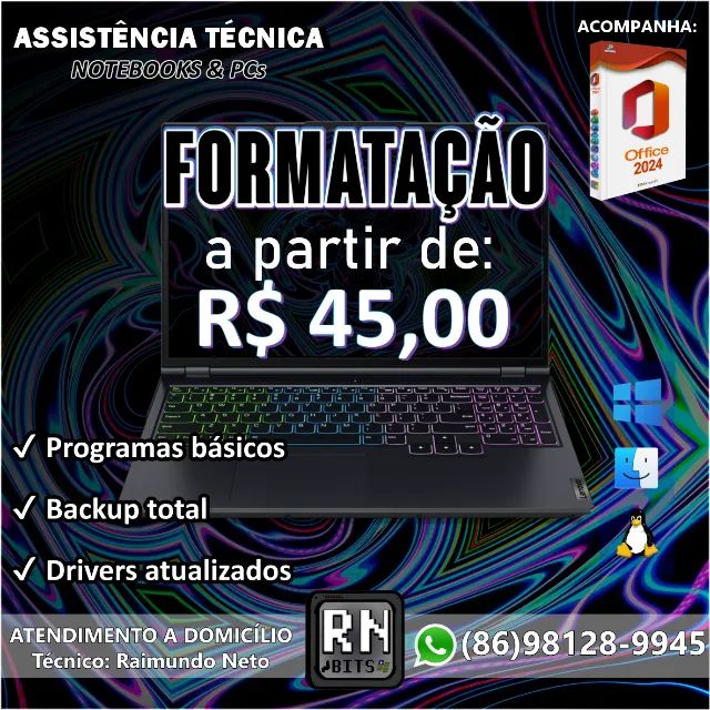 Formatação de Notebooks e PCs