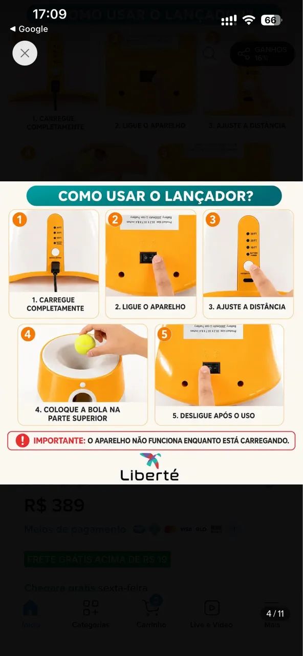 Lançador de bolinhas automático para cães - Foto 2